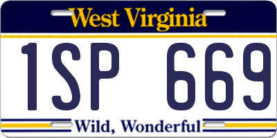 WV license plate 1SP669