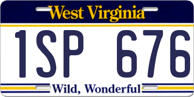WV license plate 1SP676