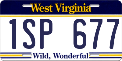 WV license plate 1SP677