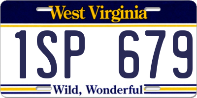 WV license plate 1SP679