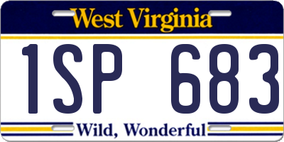 WV license plate 1SP683