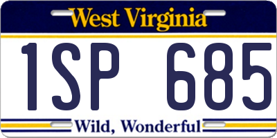 WV license plate 1SP685