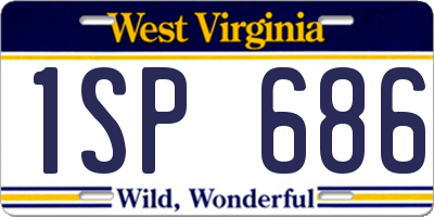 WV license plate 1SP686