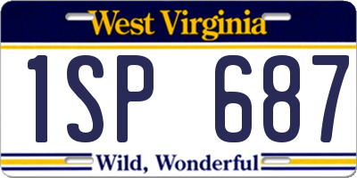 WV license plate 1SP687
