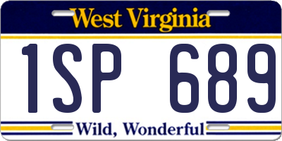 WV license plate 1SP689