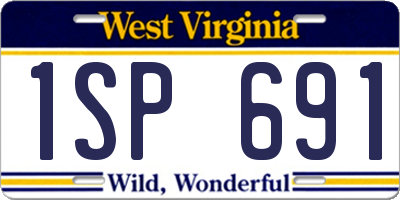 WV license plate 1SP691