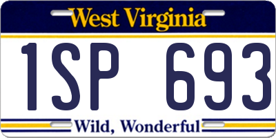 WV license plate 1SP693