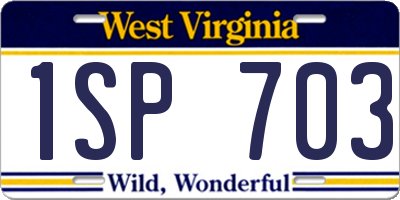 WV license plate 1SP703