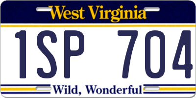 WV license plate 1SP704
