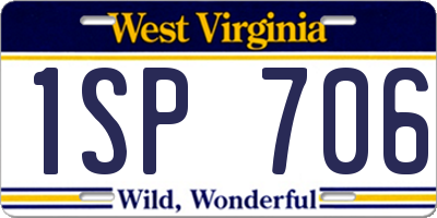 WV license plate 1SP706
