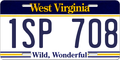 WV license plate 1SP708