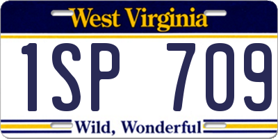 WV license plate 1SP709