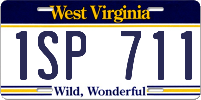 WV license plate 1SP711