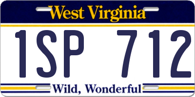 WV license plate 1SP712