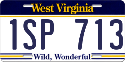 WV license plate 1SP713