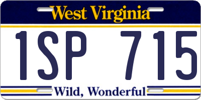 WV license plate 1SP715