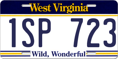 WV license plate 1SP723
