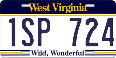 WV license plate 1SP724