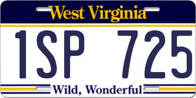 WV license plate 1SP725