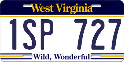 WV license plate 1SP727