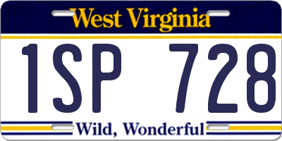 WV license plate 1SP728