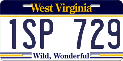 WV license plate 1SP729