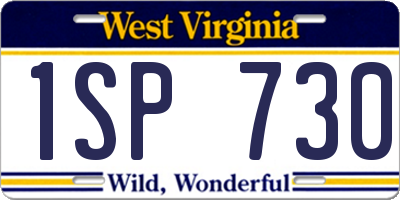 WV license plate 1SP730