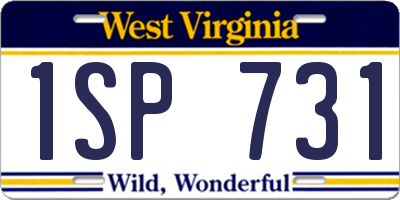 WV license plate 1SP731