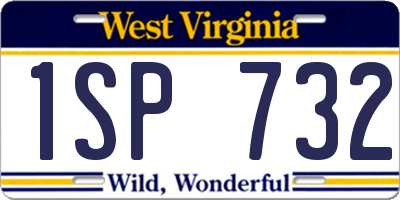 WV license plate 1SP732