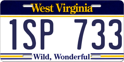 WV license plate 1SP733