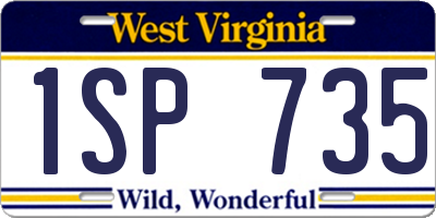 WV license plate 1SP735