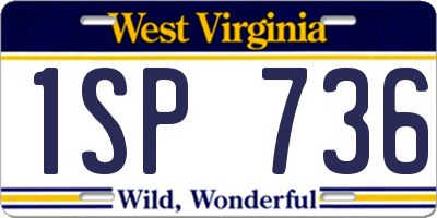 WV license plate 1SP736