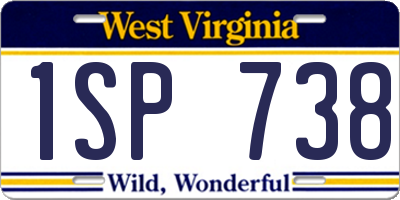 WV license plate 1SP738