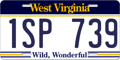 WV license plate 1SP739