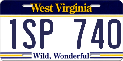 WV license plate 1SP740