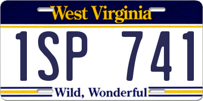 WV license plate 1SP741