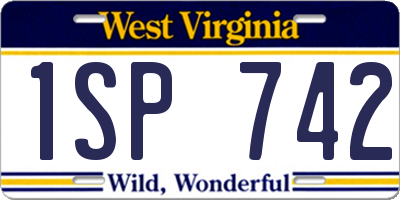 WV license plate 1SP742