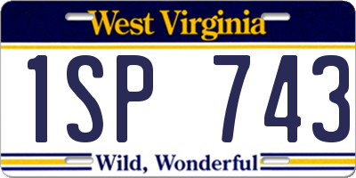 WV license plate 1SP743