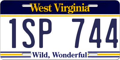 WV license plate 1SP744