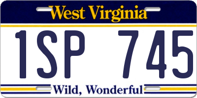 WV license plate 1SP745