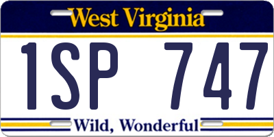 WV license plate 1SP747