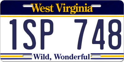 WV license plate 1SP748
