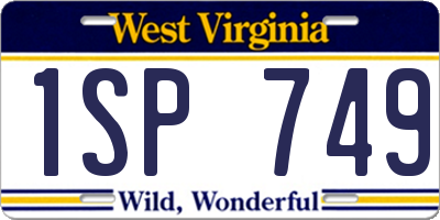 WV license plate 1SP749
