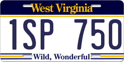 WV license plate 1SP750