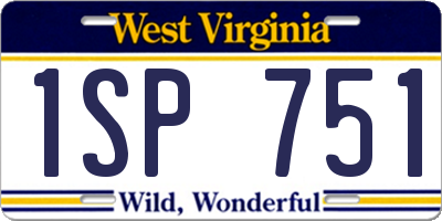 WV license plate 1SP751