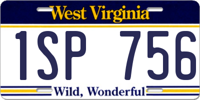WV license plate 1SP756