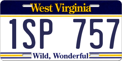 WV license plate 1SP757