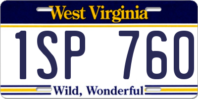 WV license plate 1SP760