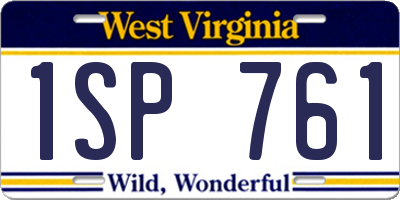 WV license plate 1SP761