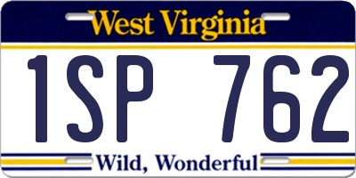 WV license plate 1SP762